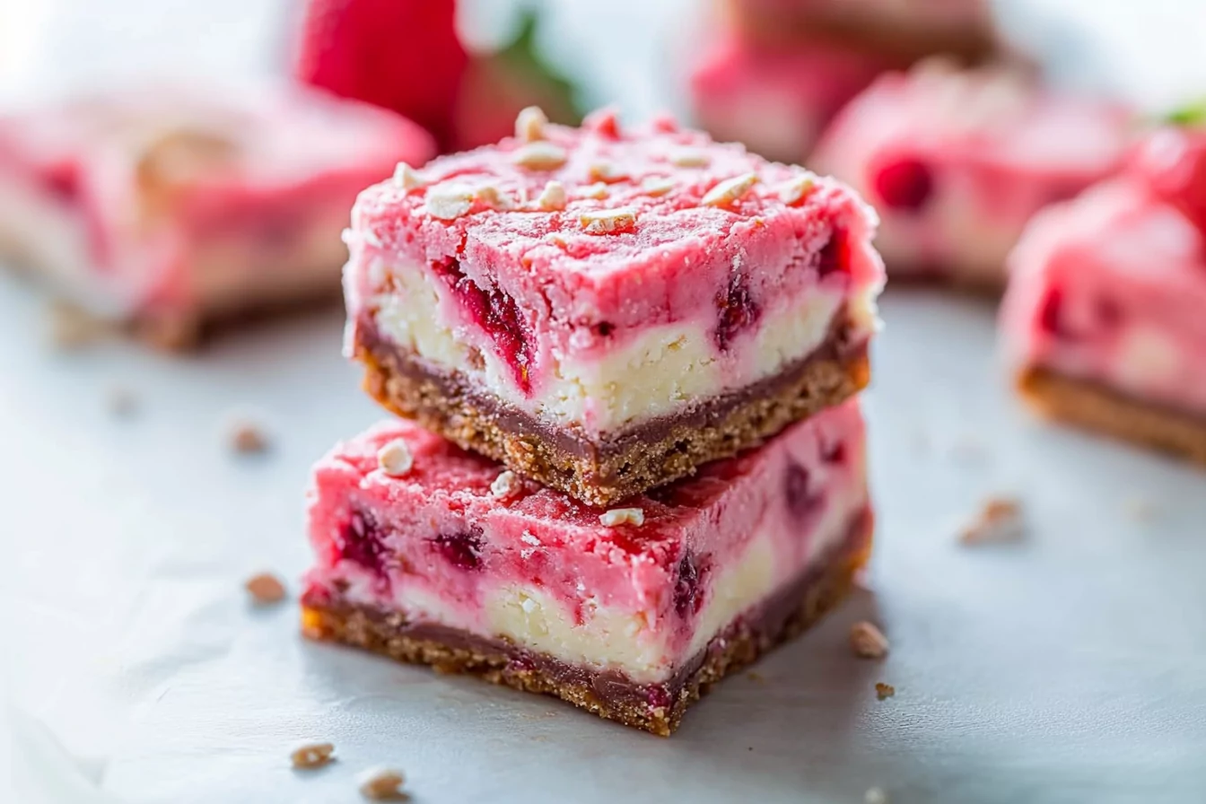 Strawberry White Chocolate Gooey Bars