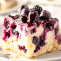 White Chocolate Blackberry Poke Cake