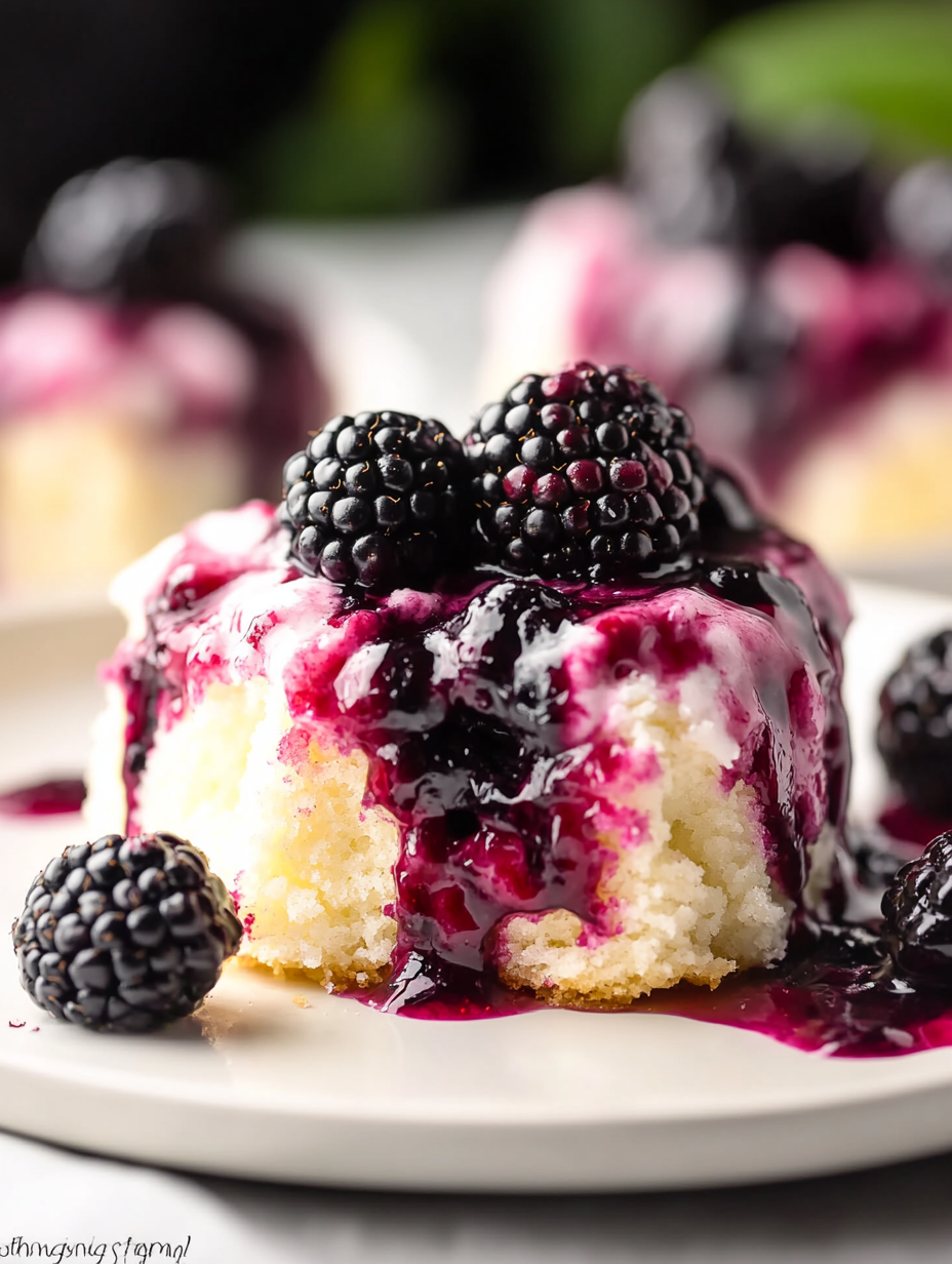 White Chocolate Blackberry Poke Cake